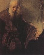 REMBRANDT Harmenszoon van Rijn St Paul at his Writing-Desk (mk33) oil painting